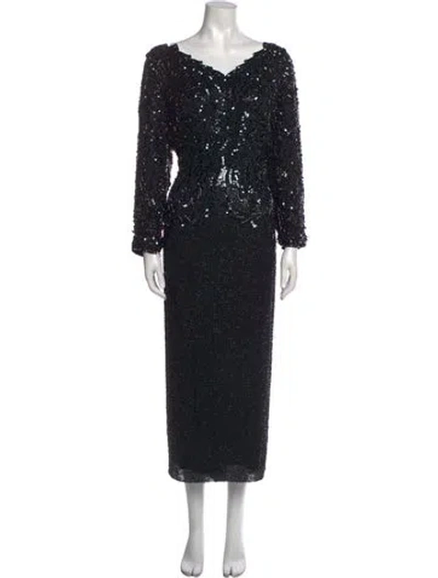 Pre-owned Vintage - Unbranded Vintage Midi Length Dress In Black
