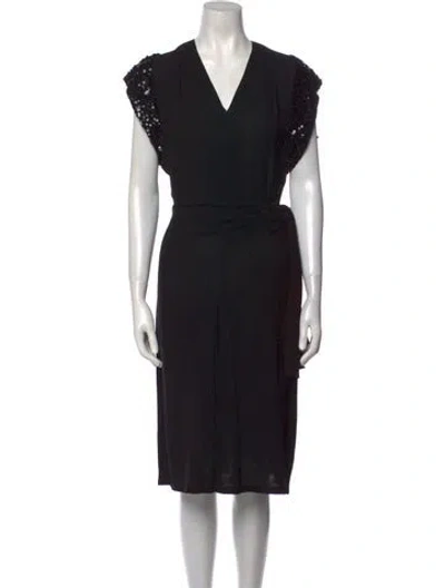 Pre-owned Vintage - Unbranded Vintage Midi Length Dress In Black