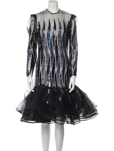 Pre-owned Vintage - Unbranded Vintage Midi Length Dress In Black