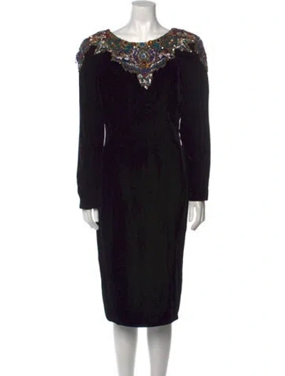 Pre-owned Vintage - Unbranded Vintage Midi Length Dress In Black