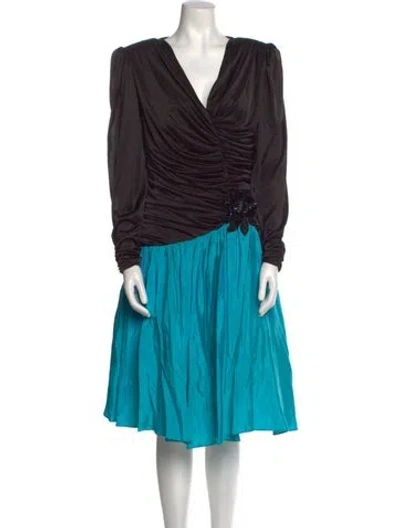 Pre-owned Vintage - Unbranded Vintage Midi Length Dress In Black