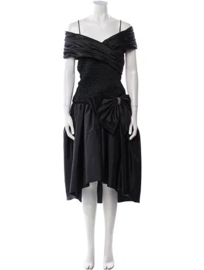 Pre-owned Vintage - Unbranded Vintage Midi Length Dress In Black