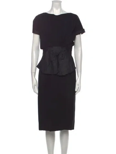 Pre-owned Vintage - Unbranded Vintage Midi Length Dress In Black