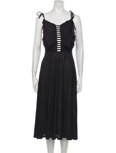 Pre-owned Vintage - Unbranded Vintage Midi Length Dress In Black