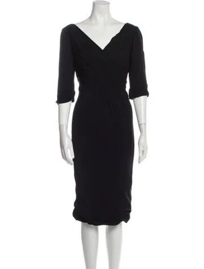 Pre-owned Vintage - Unbranded Vintage Midi Length Dress In Black