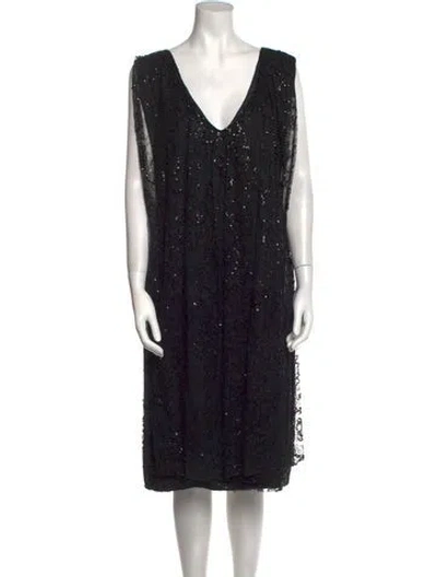Pre-owned Vintage - Unbranded Vintage Midi Length Dress In Black