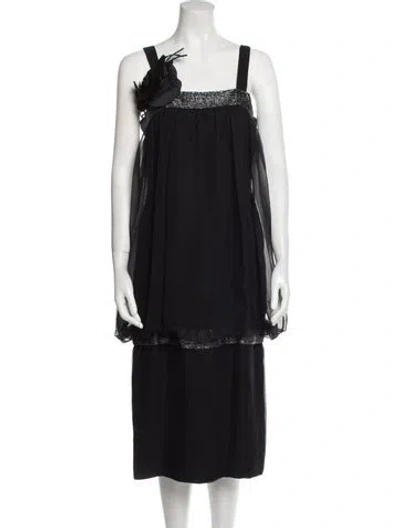 Pre-owned Vintage - Unbranded Vintage Midi Length Dress In Black