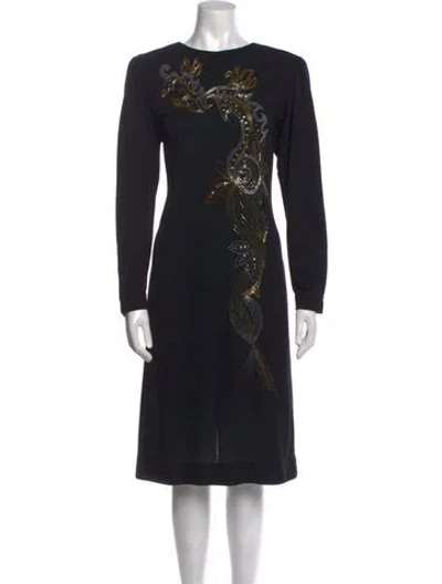 Pre-owned Vintage - Unbranded Vintage Midi Length Dress In Black