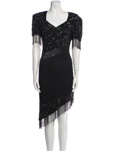 Pre-owned Vintage - Unbranded Vintage Midi Length Dress In Black