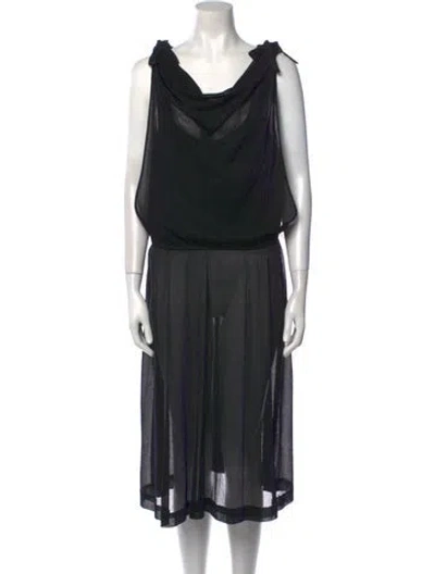 Pre-owned Vintage - Unbranded Vintage Midi Length Dress In Black