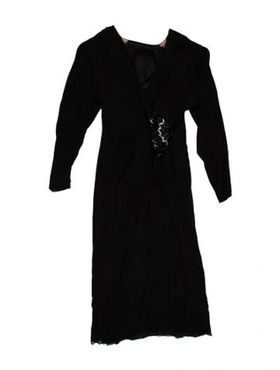 Pre-owned Vintage - Unbranded Vintage Midi Length Dress In Black