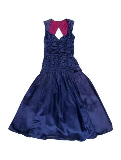 Pre-owned Vintage - Unbranded Vintage Midi Length Dress In Blue