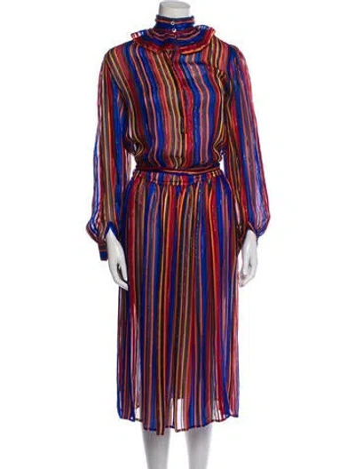 Pre-owned Vintage - Unbranded Vintage Midi Length Dress In Blue