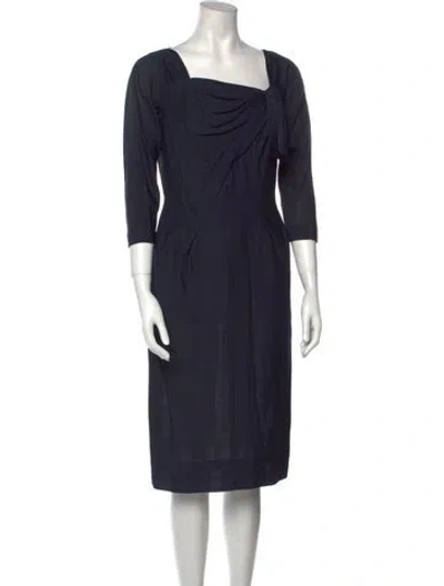 Pre-owned Vintage - Unbranded Vintage Midi Length Dress In Blue