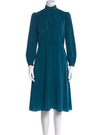 Pre-owned Vintage - Unbranded Vintage Midi Length Dress In Blue