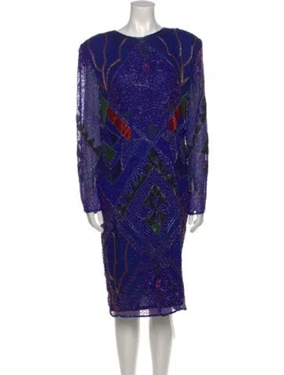 Pre-owned Vintage - Unbranded Vintage Midi Length Dress In Blue