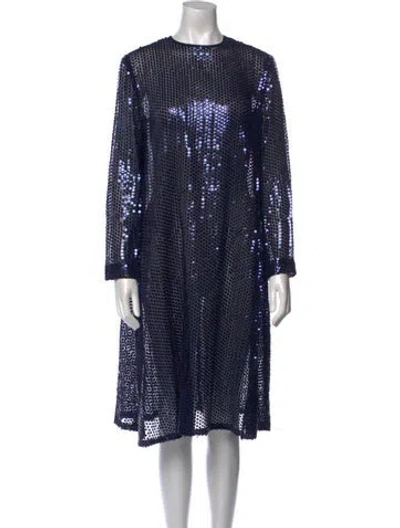 Pre-owned Vintage - Unbranded Vintage Midi Length Dress In Blue