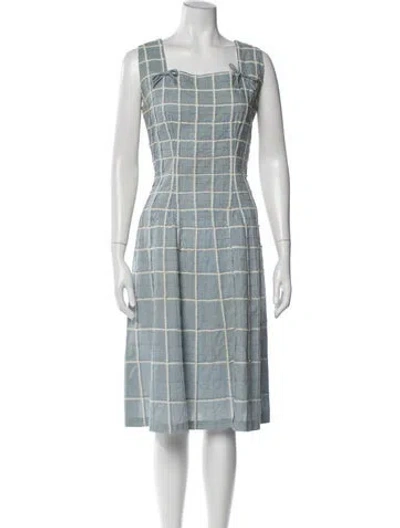 Pre-owned Vintage - Unbranded Vintage Midi Length Dress In Blue