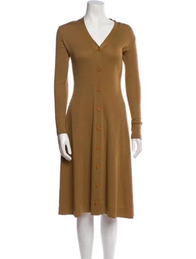 Pre-owned Vintage - Unbranded Vintage Midi Length Dress In Brown