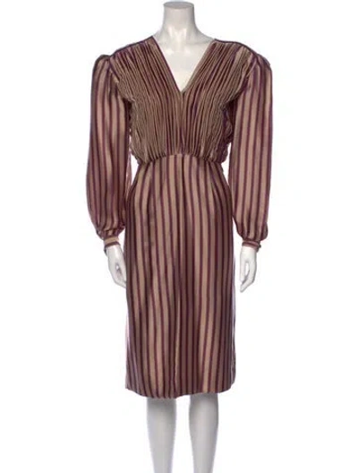 Pre-owned Vintage - Unbranded Vintage Midi Length Dress In Brown