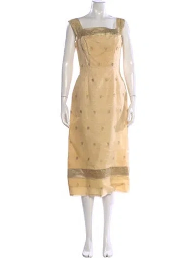 Pre-owned Vintage - Unbranded Vintage Midi Length Dress In Gold