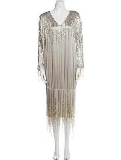 Pre-owned Vintage - Unbranded Vintage Midi Length Dress In Gray