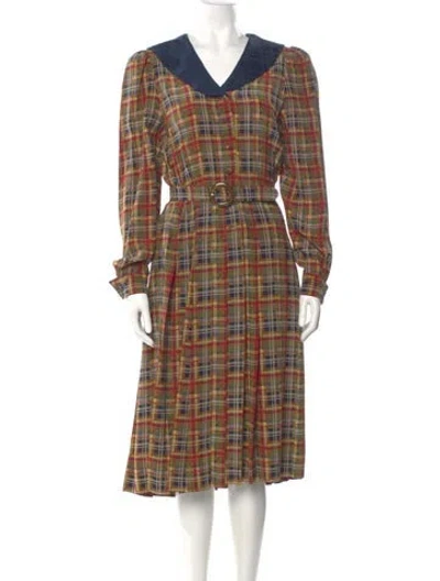 Pre-owned Vintage - Unbranded Vintage Midi Length Dress In Multi