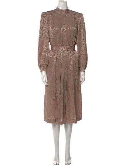 Pre-owned Vintage - Unbranded Vintage Midi Length Dress In Neutral