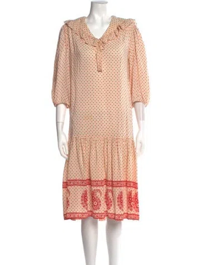 Pre-owned Vintage - Unbranded Vintage Midi Length Dress In Neutral