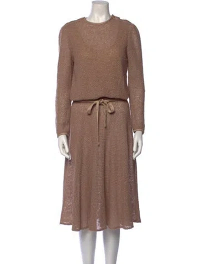 Pre-owned Vintage - Unbranded Vintage Midi Length Dress In Neutral