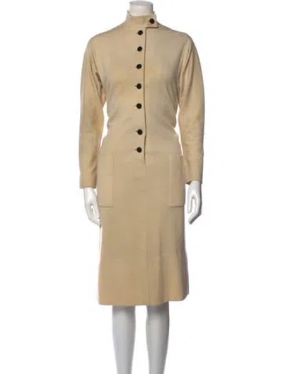 Pre-owned Vintage - Unbranded Vintage Midi Length Dress In Neutral