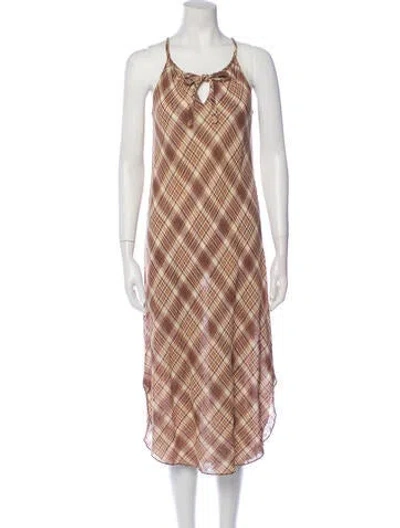 Pre-owned Vintage - Unbranded Vintage Midi Length Dress In Neutral