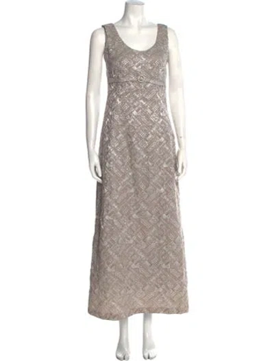 Pre-owned Vintage - Unbranded Vintage Midi Length Dress In Neutral
