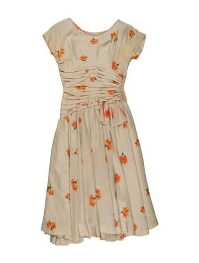 Pre-owned Vintage - Unbranded Vintage Midi Length Dress In Neutral