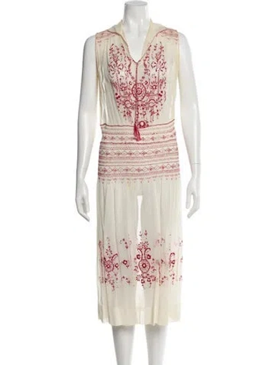 Pre-owned Vintage - Unbranded Vintage Midi Length Dress In Neutral