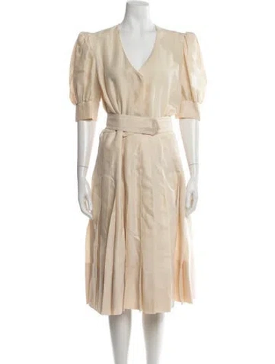 Pre-owned Vintage - Unbranded Vintage Midi Length Dress In Neutral