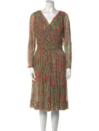 Pre-owned Vintage - Unbranded Vintage Midi Length Dress In Orange