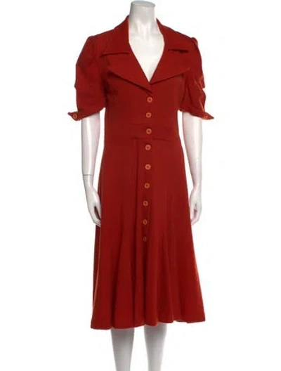 Pre-owned Vintage - Unbranded Vintage Midi Length Dress In Orange