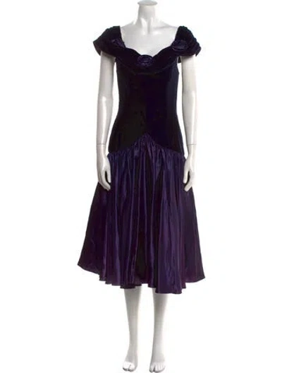 Pre-owned Vintage - Unbranded Vintage Midi Length Dress In Purple