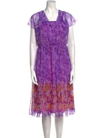 Pre-owned Vintage - Unbranded Vintage Midi Length Dress In Purple