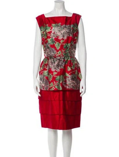 Pre-owned Vintage - Unbranded Vintage Midi Length Dress In Red