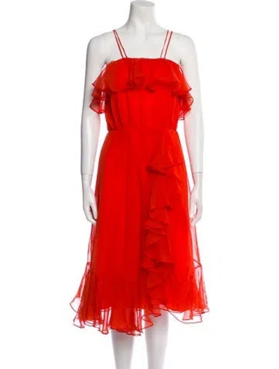 Pre-owned Vintage - Unbranded Vintage Midi Length Dress In Red