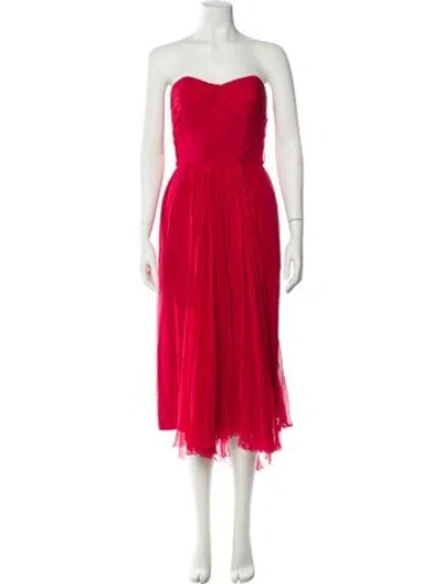 Pre-owned Vintage - Unbranded Vintage Midi Length Dress In Red