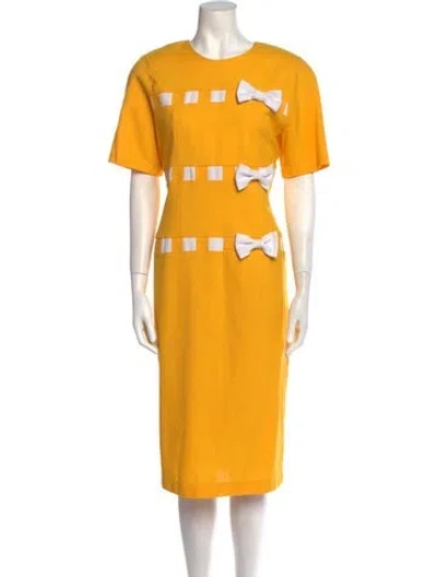 Pre-owned Vintage - Unbranded Vintage Midi Length Dress In Yellow