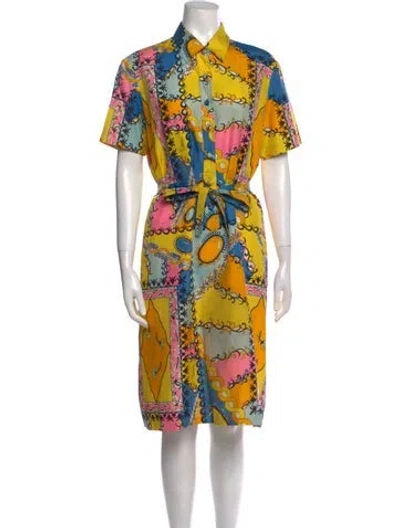 Pre-owned Vintage - Unbranded Vintage Midi Length Dress In Yellow