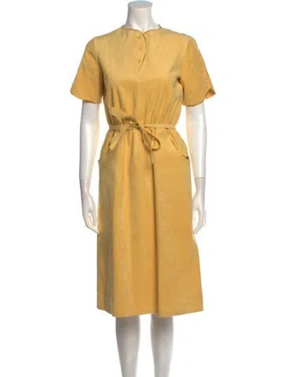 Pre-owned Vintage - Unbranded Vintage Midi Length Dress In Yellow