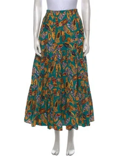 Pre-owned Vintage - Unbranded Vintage Midi Length Skirt In Blue