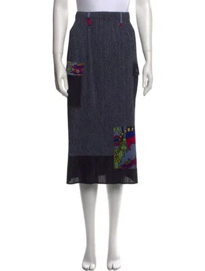 Pre-owned Vintage - Unbranded Vintage Midi Length Skirt In Blue