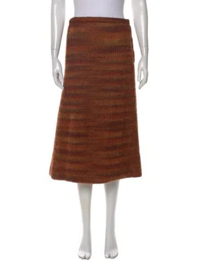 Pre-owned Vintage - Unbranded Vintage Midi Length Skirt In Brown