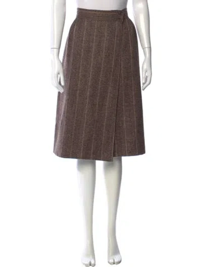 Pre-owned Vintage - Unbranded Vintage Midi Length Skirt In Brown